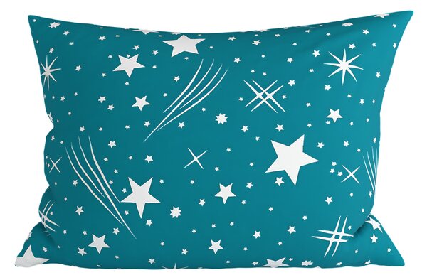Poszewka na poduszkę z polibawełny NIGHT SKY POLY 70x90 cm, turkusowy