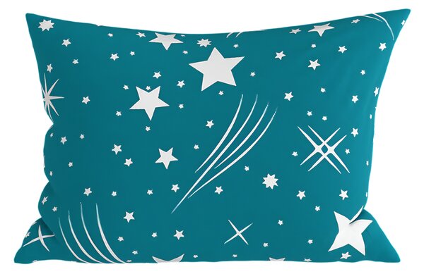 Poszewka na poduszkę z polibawełny NIGHT SKY POLY 50x70 cm, turkusowa