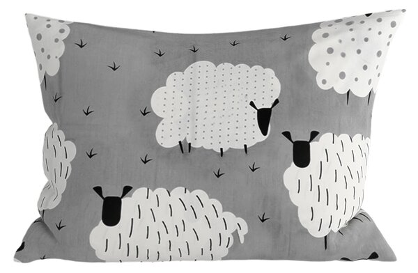 Poszewka na poduszkę z polibawełny SHEEP POLY 50x70 cm, szara