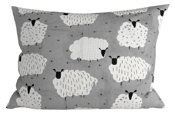 Poszewka na poduszkę z polibawełny SHEEP POLY 70x90 cm, szara