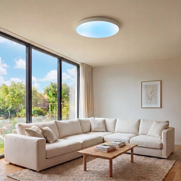 Lampa sufitowa LED Sky Lucande, możliwość ściemniania, niebieski, salon / jadalnia, tworzywo sztuczne, nowoczesny