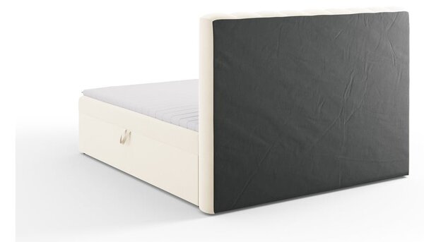 Beżowe łóżko boxspring ze schowkiem 180x200 cm Gina – Milo Casa