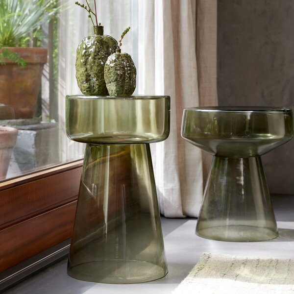 Szklany okrągły stolik ø 37 cm Dakwa – Light & Living