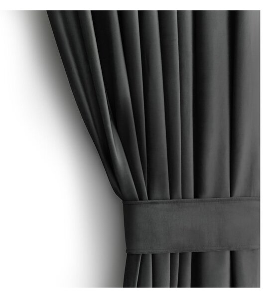 Szara aksamitna zasłona częściowo zaciemniająca (dimout) 140x270 cm – Restilo