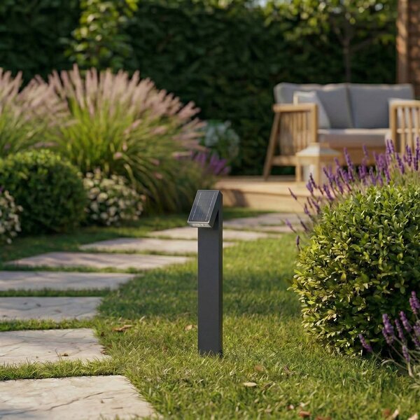Lampa solarna LED PRIOS Lestor, antracytowa, ściemniana, IP65 Lestor PRIOS, możliwość ściemniania, czarny, aluminium, nowoczesny