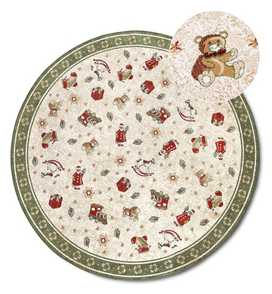 Zielony okrągły dywan z mieszanki bawełny ze świątecznym motywem ø 160 cm Toy's Delight Green Christmas – Villeroy&Boch
