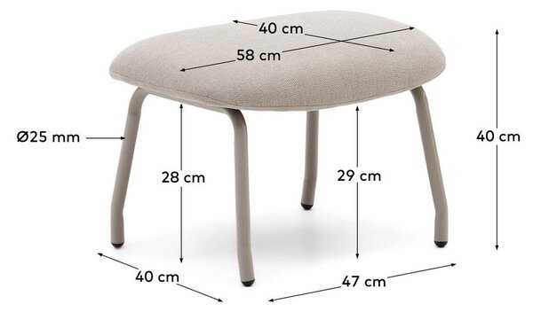 Beżowy puf Belina – Kave Home