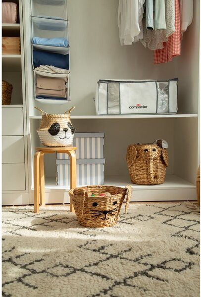 Dziecięcy kosz na zabawki z hiacyntu wodnego w naturalnym kolorze ø 30x35 cm Elephant – Compactor