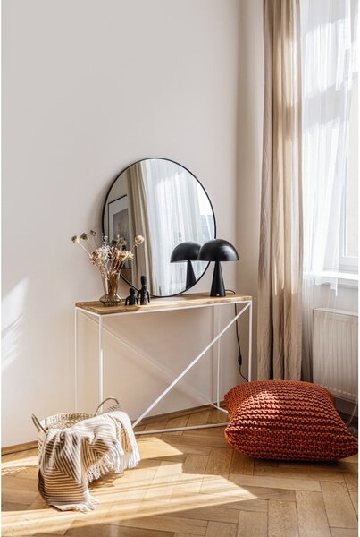 Czarne lustro ścienne Bonami Essentials Layla, ø 80 cm