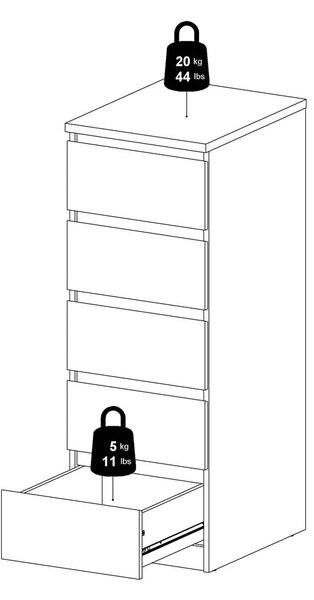 Komoda w dekorze dębu w naturalnym kolorze 40x111x50 cm Naia – Tvilum