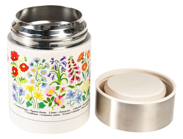 Termos na jedzenie dla dzieci w kremowo-srebrnym kolorze 450 ml Wild Flowers – Rex London