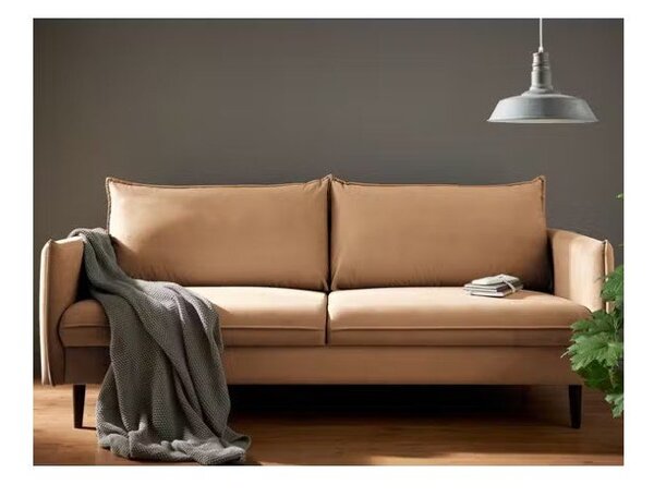 Brązowa aksamitna sofa 203 cm Juli – Ropez