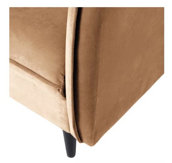 Brązowa aksamitna sofa 203 cm Juli – Ropez