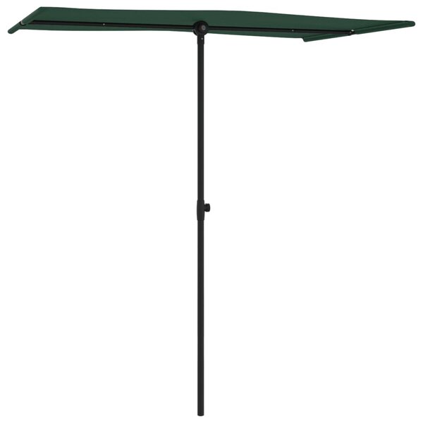 Parasol ogrodowy na aluminiowym słupku, 180x110 cm, zielony