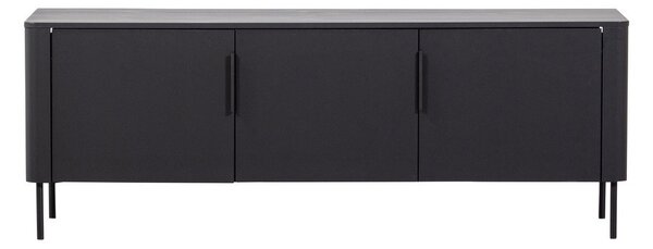 Szafka pod TV z litego drewna sosnowego w kolorze matowej czerni 154x56x44 cm Gunnar – WOOOD