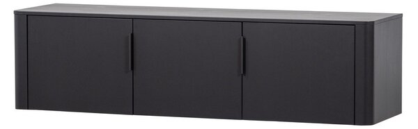 Szafka pod TV z litego drewna sosnowego w kolorze matowej czerni 154x56x44 cm Gunnar – WOOOD