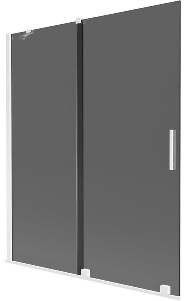 Mexen Velar parawan nawannowy 2-skrzydłowy rozsuwany 140 x 150 cm, grafit, biały - 896-140-000-41-20