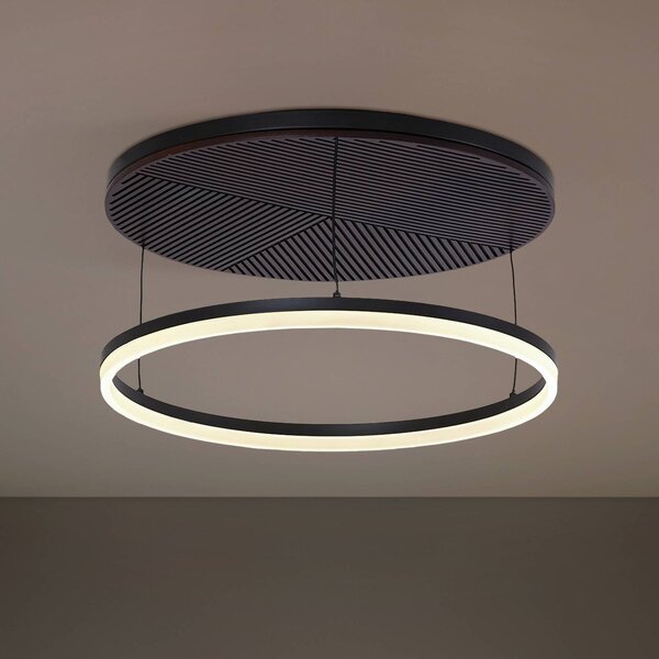 Lampa sufitowa LED Orven Lucande, możliwość ściemniania, czarny, salon / jadalnia, metal, nowoczesny