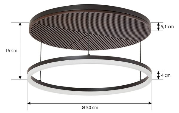 Lampa sufitowa LED Orven Lucande, możliwość ściemniania, czarny, salon / jadalnia, metal, nowoczesny