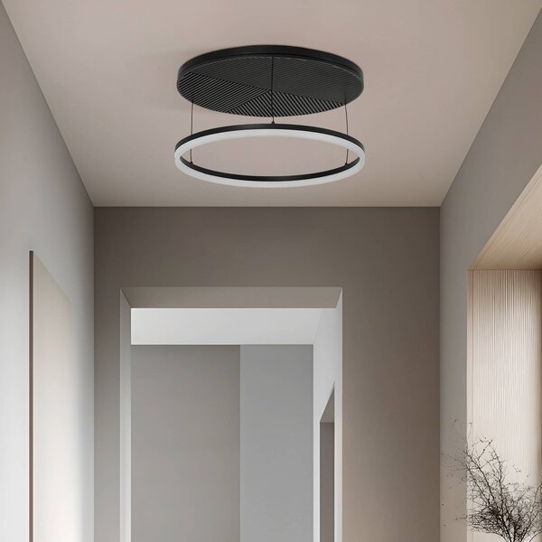 Lampa sufitowa LED Orven Lucande, możliwość ściemniania, czarny, salon / jadalnia, metal, nowoczesny