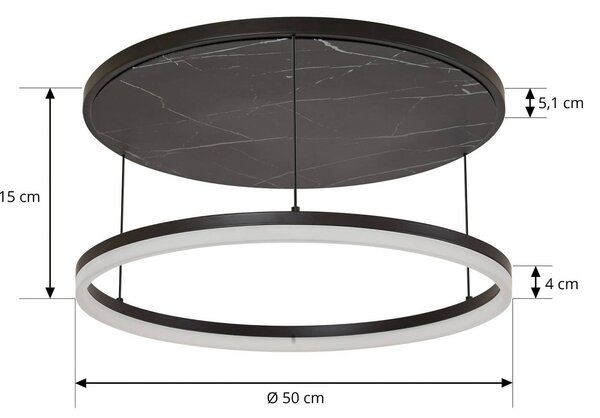 Lampa sufitowa LED Orven Lucande, możliwość ściemniania, czarny, salon / jadalnia, metal, nowoczesny