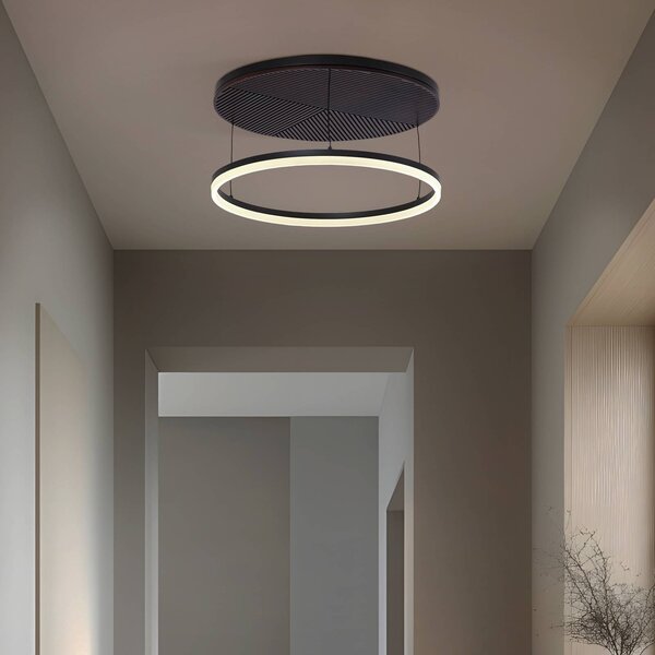 Lampa sufitowa LED Orven Lucande, możliwość ściemniania, czarny, salon / jadalnia, metal, nowoczesny