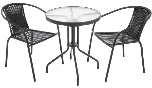 Zestaw mebli ogrodowych PATIO Bistro Antracytowo-czarny