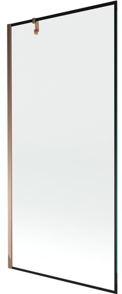 Mexen Next parawan nawannowy 1-skrzydłowy 90 x 150 cm, czarna ramka, różowe złoto - 895-090-000-00-70-60