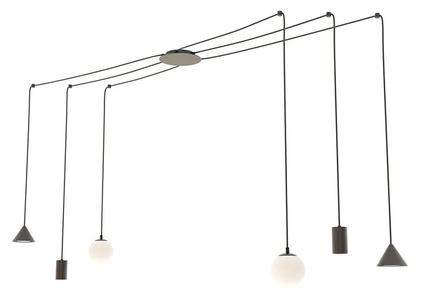 Czarna nowoczesna lampa pająk - 4X D132 P5-H68