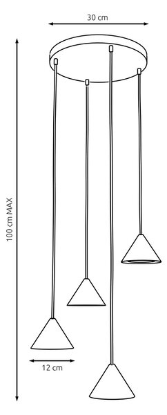 Czarna nowoczesna lampa wisząca nad wyspę - 16X D130 M9-G49