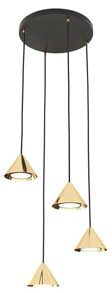 Czarno-złota nowoczesna lampa wisząca - 3X D130 K2-W31