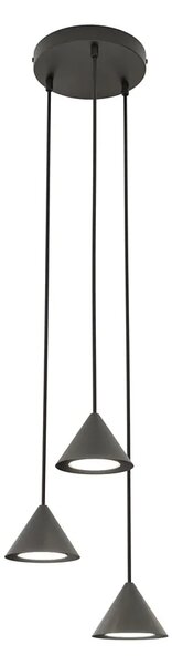 Czarna potrójna lampa wisząca - 4X D129 S1-N90