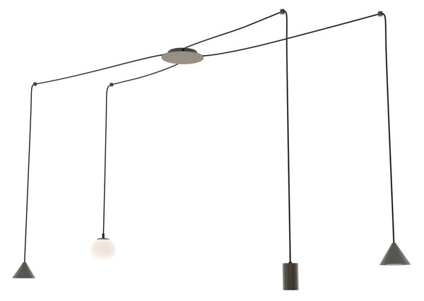 Czarna duża wisząca lampa pająk - 2X D131 S1-W63