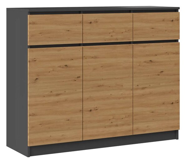 Komoda z drzwiczkami do salonu antracyt + dąb artisan S2-N05