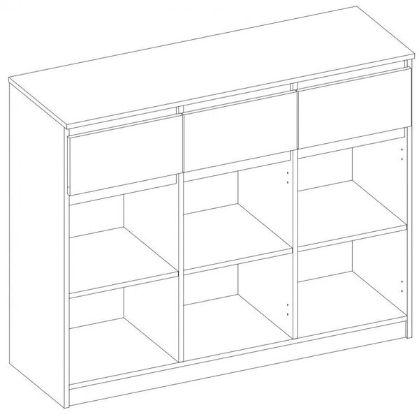 Komoda z drzwiczkami do salonu antracyt + dąb artisan S2-N05