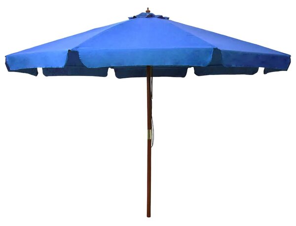 Lazurowy ogrodowy parasol z drewnianym słupkiem M3-Z70