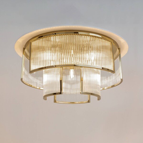 Maytoni Lampa sufitowa designerska Frame, możliwość ściemniania, mosiężny / złoty, salon / jadalnia, szkło, design