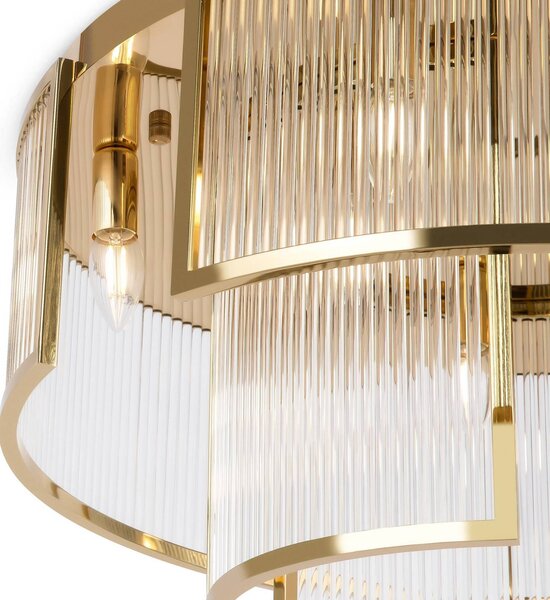 Maytoni Lampa sufitowa designerska Frame, możliwość ściemniania, mosiężny / złoty, salon / jadalnia, szkło, design