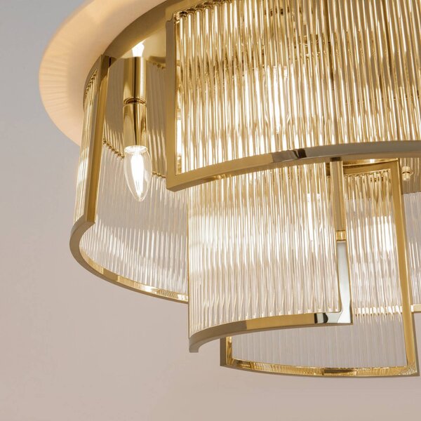 Maytoni Lampa sufitowa designerska Frame, możliwość ściemniania, mosiężny / złoty, salon / jadalnia, szkło, design