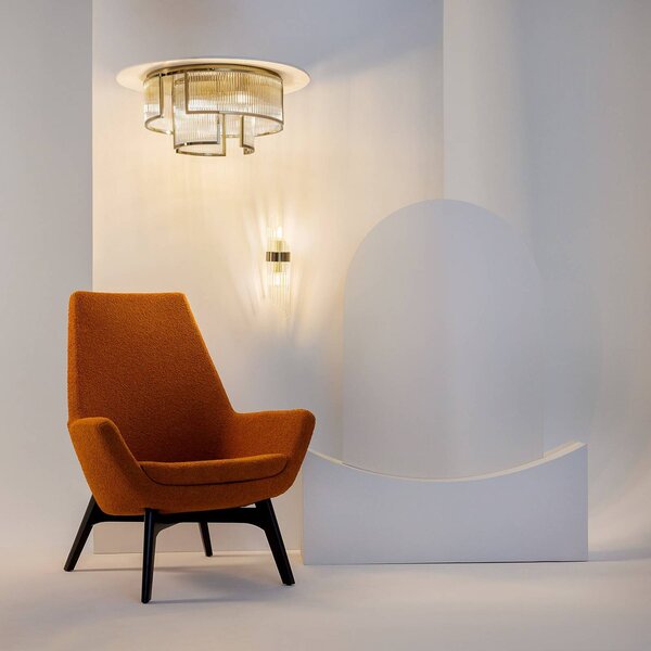 Maytoni Lampa sufitowa designerska Frame, możliwość ściemniania, mosiężny / złoty, salon / jadalnia, szkło, design