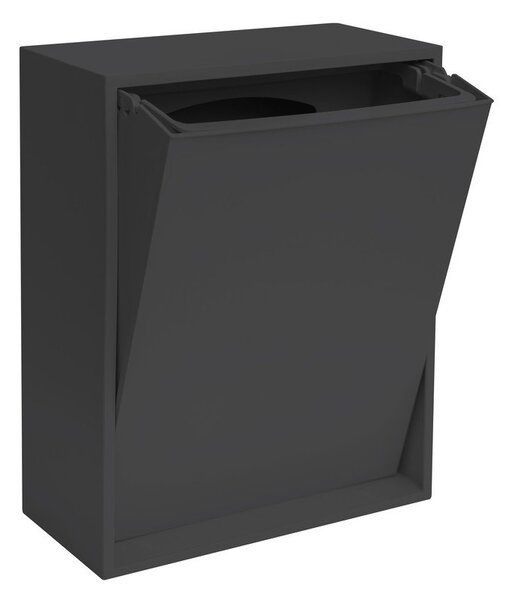 Czarny kosz na śmieci do segregacji odpadów/ścienny z plastiku z recyklingu Recycling Box – ReCollector