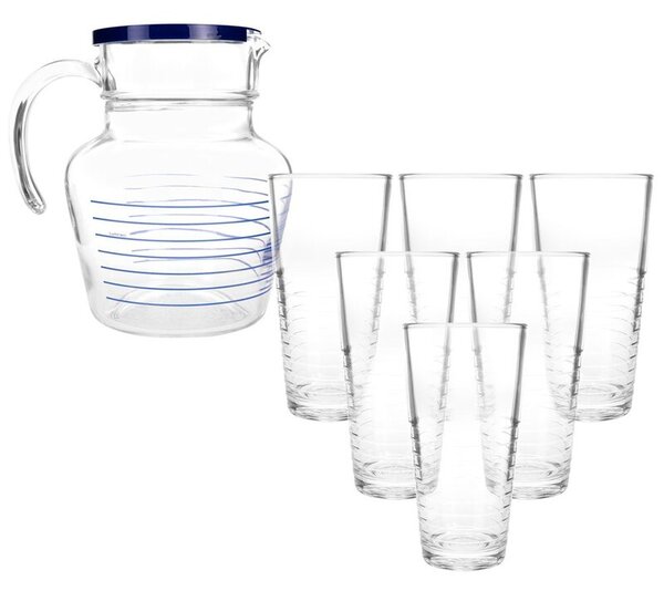 Zestaw szklanek LUMINARC Florero Rynglit Blue 33105 + dzbanek (7 elementów)