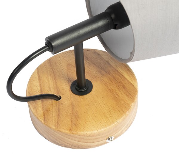 Rustykalna lampa ścienna drewniana z szarym - Cupy
