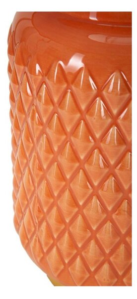 Pomarańczowa lampa stołowa ceramiczna z tekstylnym kloszem (wysokość 44 cm) – Mauro Ferretti