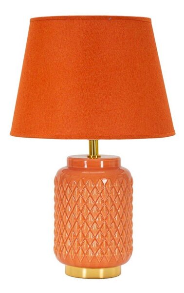 Pomarańczowa lampa stołowa ceramiczna z tekstylnym kloszem (wysokość 44 cm) – Mauro Ferretti