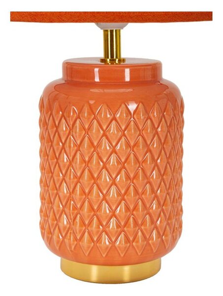 Pomarańczowa lampa stołowa ceramiczna z tekstylnym kloszem (wysokość 44 cm) – Mauro Ferretti