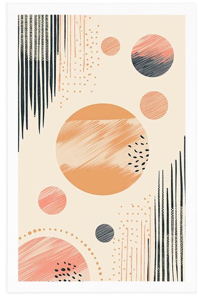 Plakat eleganckie kręgi Peach Fuzz