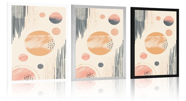 Plakat eleganckie kręgi Peach Fuzz