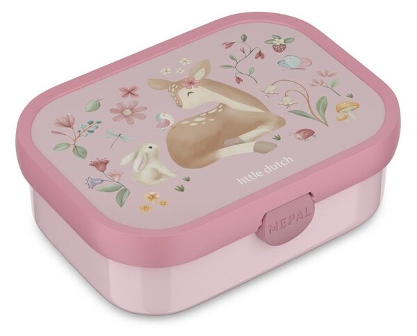 Jasnoróżowy plastikowy pojemnik śniadaniowy dla dzieci Fairy Garden by Little Dutch – Mepal