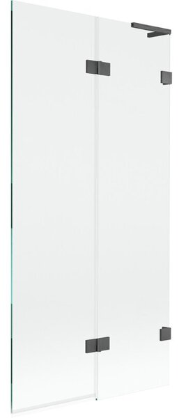 Mexen Lunar L parawan nawannowy 2-skrzydłowy prawy 90 x 150 cm, transparent, gun gray szczotkowany - 897L-090-100-66-00-P